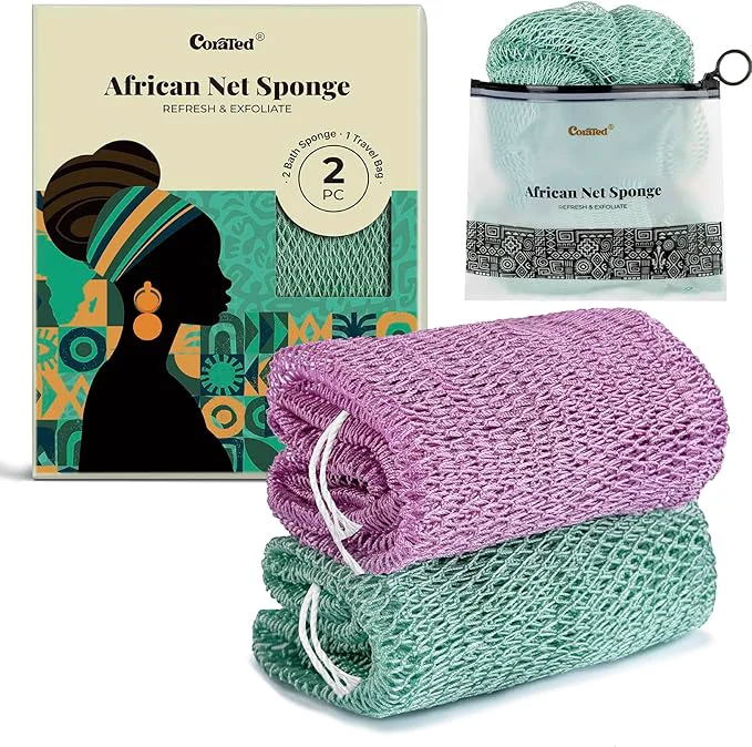Organic CORATED African Net Sponge Natural