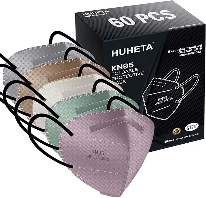 Reusable HUHETA KN95 Mask 5 Ply Protective Dispoasable Masks Filter Efficiency≥95 Genuine