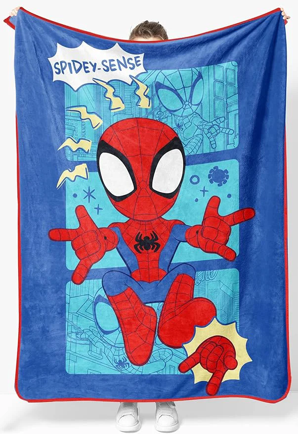 Eco-Friendly Jay Franco Kids Plush Throw Blanket – Soft amp Cozy Fleece Throw for Bedroom amp Couch Décor Licensed Product Blue – Spidey amp Friends 46×60 – Throw Blanket Solid