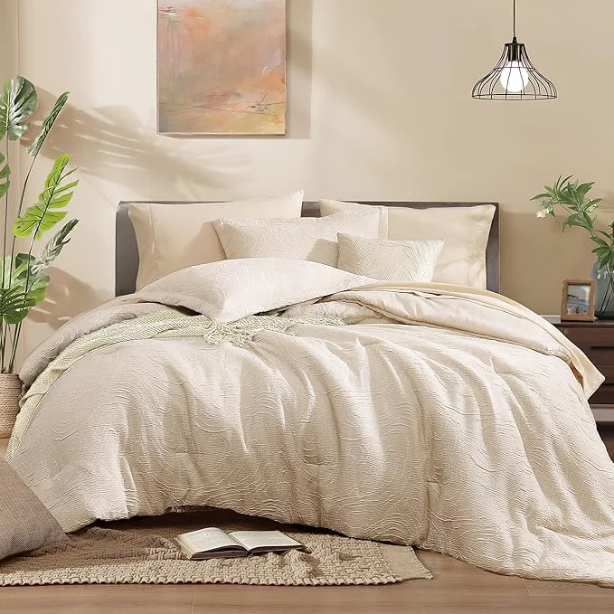 First-Class Monbix King Size Comforter Set Birch Marble Pattern King Size Bed Set Reversible King Bedding Set 7 Pieces Bed in a Bag with Comforter Sheets Pillowcases amp Shams Healthy