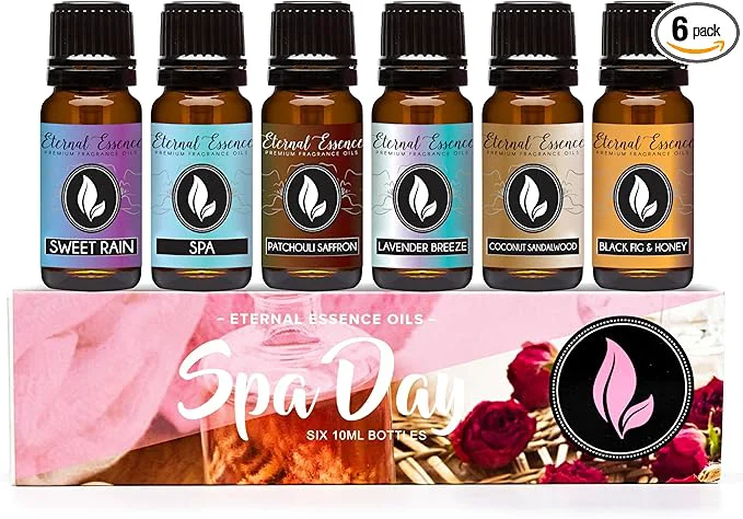 Eco-Friendly Eternal Essence Oils Spa Day Set of 6 Premium Fragrance Oils Proven