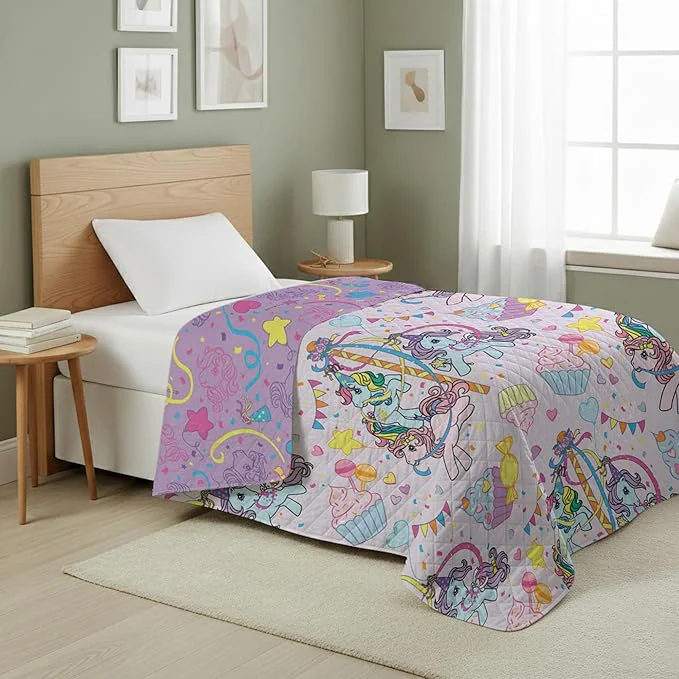 Specialty Northwest My Little Pony Pony Party Quilted Blanket Comfy Throw Adults Boys Girls Soft Lightweight Bedding for Bed or Couch 60 x 80 inches High-Quality
