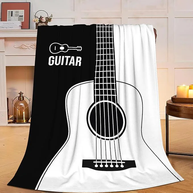 Environmentally Friendly Guitar Blanket Super Soft Warm Fluffy Fleece Flannel Music Instrument Throw Blanket Cozy Fuzzy Plush Stuff Bedding Blankets Gifts for Women Kids Boys Girls Adults 80 quot X60 quot Professional