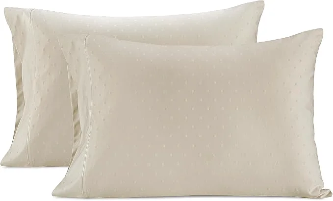 Healthy LANE LINEN Pillows Queen Size Set of 2 Soft Egyptian Cotton Cool amp Smooth Pillow Cases – Swiss Dot – Ivory First-Class