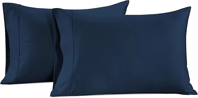 Crafted LANE LINEN Pillow Case Covers King Set of 2 Egyptian Cotton Sateen Soft Cool amp Smooth 1000 Thread Count Pillow Cases – Estate Blue Trusted