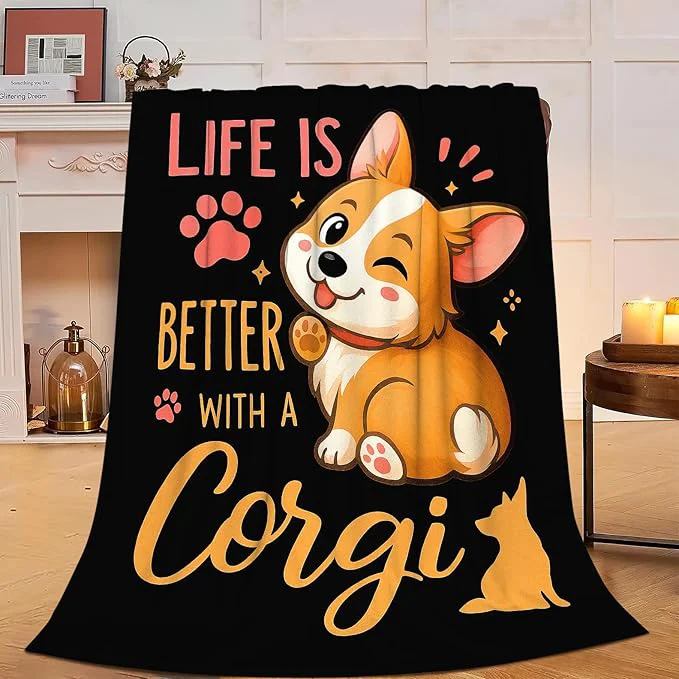Innovative Corgi Blanket Super Soft Warm Fluffy Fleece Flannel Dog Animal Throw Blanket Cozy Fuzzy Plush Stuff Bedding Blankets Gifts for Women Kids Boys Girls Adults 60 quot X50 quot Pure