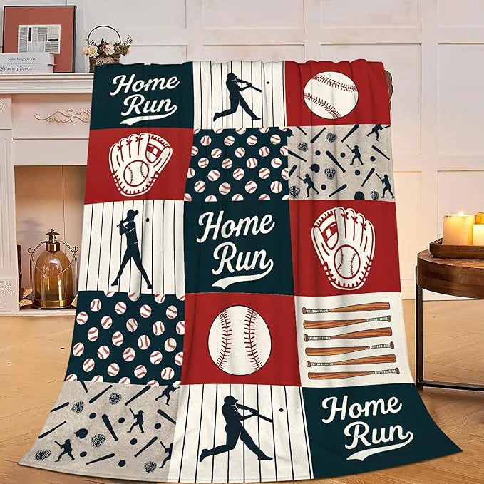 Unique Baseball Blanket Super Soft Warm Fluffy Fleece Flannel Ball Sports Throw Blanket Cozy Fuzzy Plush Stuff Home Run Bedding Blankets Gifts for Teens Boys Kids Women Girls Adults 60 quot X50 quot Luxury