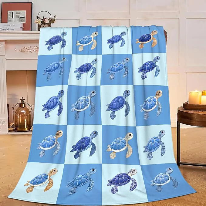 High-Performance Sea Turtle Blanket Super Soft Warm Fluffy Fleece Flannel Sea Animal Throw Blanket Cozy Fuzzy Plush Stuff Bedding Blankets Gifts for Women Kids Boys Girls Adults 50 quot X40 quot Next-Generation
