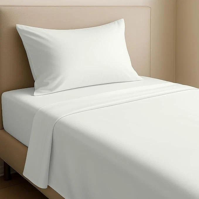 Solid California Design Den Twin Sheet Set – Natural Cotton Sheets with 12 quot Pockets Soft Sateen Weave Breathable and Durable Bedding Set for Dorm Rooms College Ivory Eggshell Selected