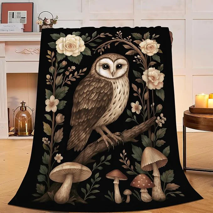 Artisan Gothic Owl Blanket Super Soft Warm Fluffy Fleece Flannel Animal Throw Blanket Cozy Fuzzy Plush Stuff Bedding Blankets Gifts for Women Kids Boys Girls Adults 60 quot X50 quot Secure