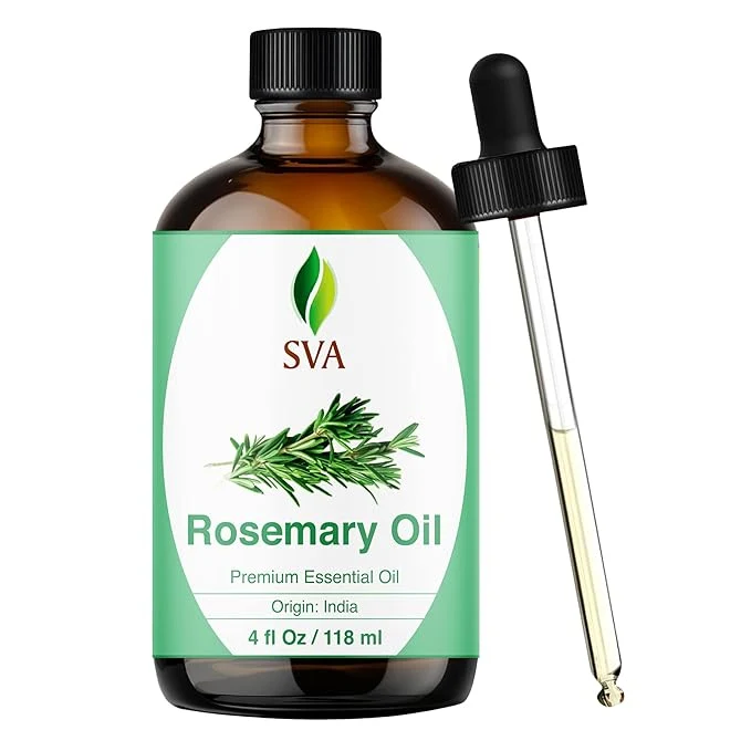 Lightweight SVA Rosemary Essential Oil – 4 Fl Oz – Natural Rosemary Oil Certified