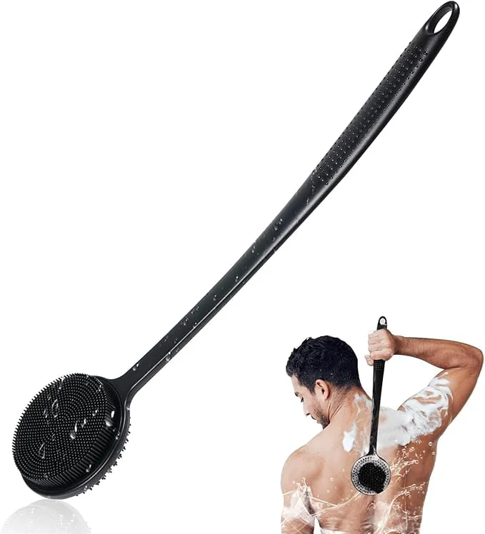 Trusted Back Scrubber for Shower 24in Adjustable Handle Body Brush Double Sided Official