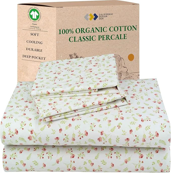 Elegant California Design Den King Floral Sheet Set Organic Cotton Percale Sheets Deep Pocket King Sheets amp Pillowcase Set – Floral Fast