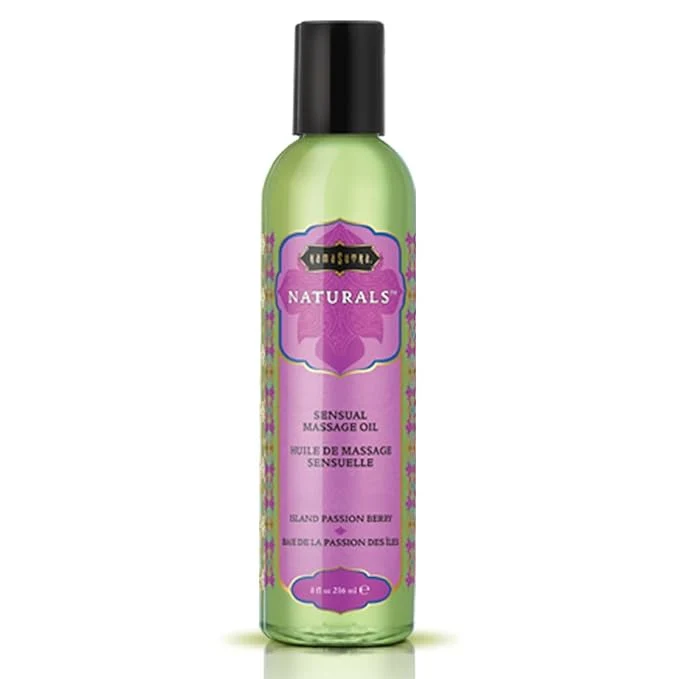 Crafted Kama Sutra Naturals Massage Oil Island Passion Berry 8 Fluid Ounce Long-Lasting