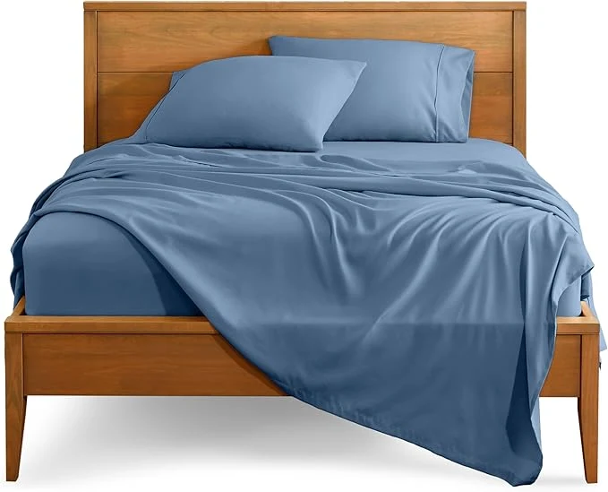 Certified Bare Home Full XL Sheet Set – 1800 Ultra-Soft Microfiber Full Extra Long Bed Sheets – Double Brushed – Deep Pockets – Easy Fit – 4 Piece Set – Bedding Sheets amp Pillowcases Full XL Coronet Blue Practical