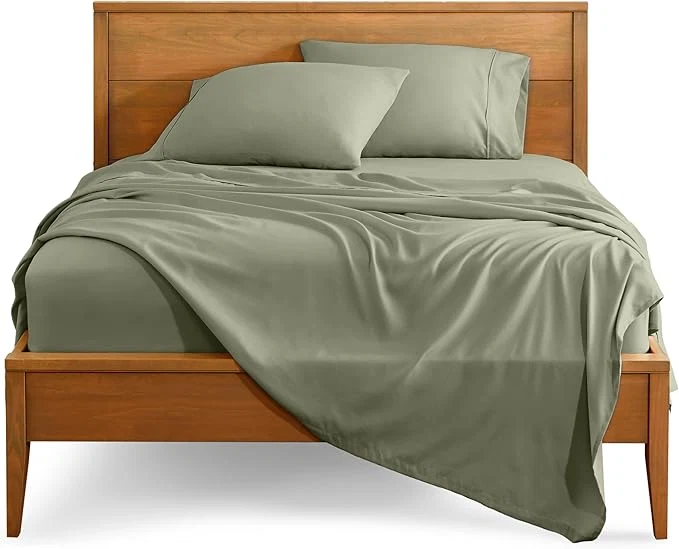 Eco-Friendly Bare Home Split King Sheet Set – 1800 Ultra-Soft Microfiber Bed Sheets – Double Brushed – Deep Pockets – Easy Fit – 5 Piece Set – Bedding Sheets amp Pillowcases Split King Sage Sustainable