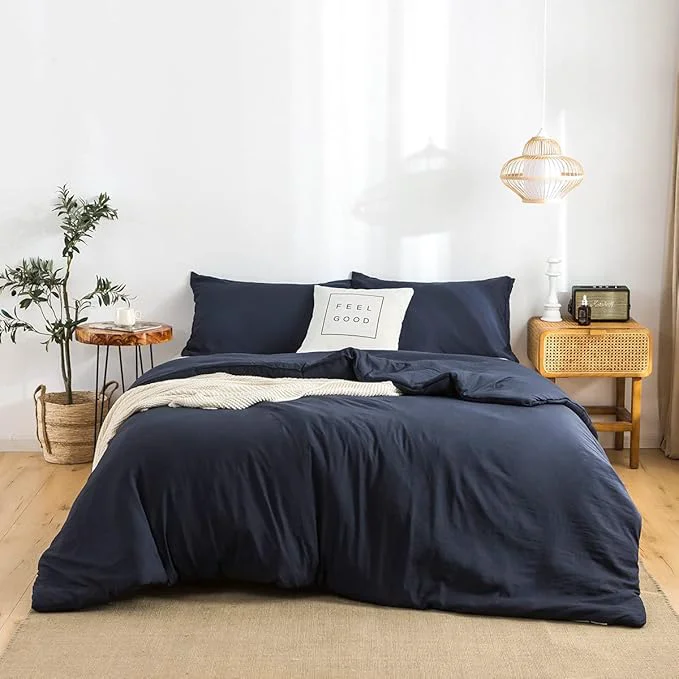 All Seasons Comforter King Size Navy Blue Comforter Set with Pillowshams Double Sliky Soft Washable Cotton Microfiber Reversible Shaggy Fluffy Comforter amp 2 Pillow Shams Dark Navy Blue King Cal King Next-Generation