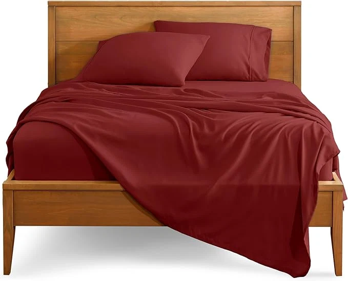 Smart Bare Home California King Sheet Set – 1800 Ultra-Soft Microfiber Cal King Bed Sheets – Double Brushed – Deep Pockets – Easy Fit – 4 Piece Set – Bed Sheets California King Rosewood Selected