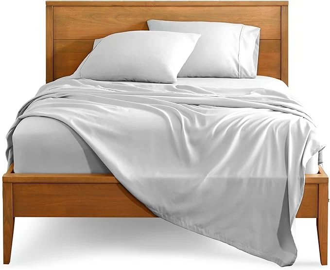 Sophisticated Bare Home Split King Sheet Set – 1800 Ultra-Soft Microfiber Bed Sheets – Double Brushed – Deep Pockets – Easy Fit – 5 Piece Set – Bedding Sheets amp Pillowcases Split King Cloud Grey Organic