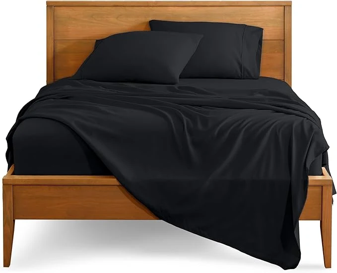 Reliable Bare Home Full XL Sheet Set – 1800 Ultra-Soft Microfiber Full Extra Long Bed Sheets – Double Brushed – Deep Pockets – Easy Fit – 4 Piece Set – Bedding Sheets amp Pillowcases Full XL Black Original Design