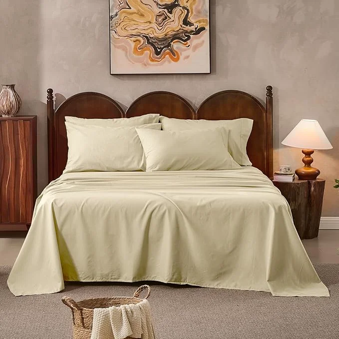 Certified Linen Sheets California King Size Breathable amp Durable 4-Piece Bed Flax Sheet Set Soft All-Season Bedding for Hot Sleepers 16 quot Deep Pocket Oeko-TEX （Cal King Brown Taupe） Professional