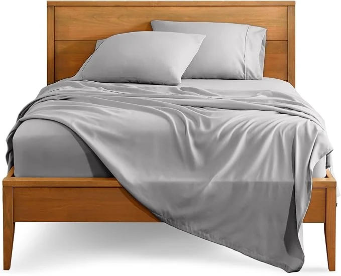Reusable Bare Home Twin Sheet Set – 1800 Ultra-Soft Microfiber Twin Bed Sheets – Double Brushed – Deep Pockets – Easy Fit – 3 Piece Set – Bedding Sheets amp Pillowcases Twin Light Grey Minimalist