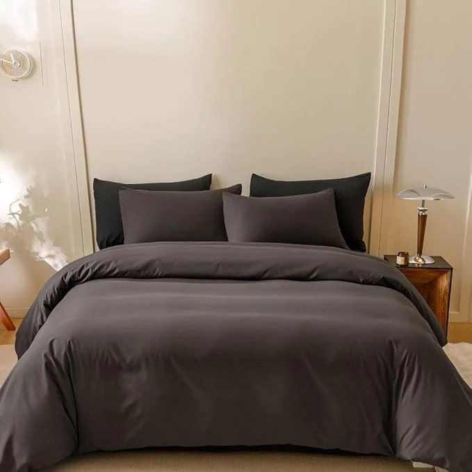 Selected CLOTHKNOW Brown King Size Comforter Set 3Pcs Dark Coffee Bedding Comforter Sets Soft Brown Comforter Men Women Comforter with 2 x Pillow Cases Reusable
