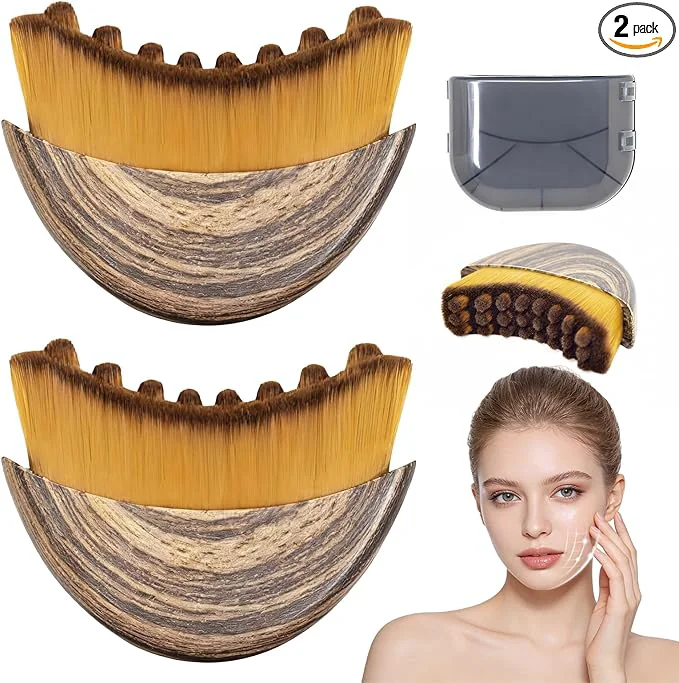 Certified 2 PCS Lymphatic Contour Face Brush Manual Lymphatic Drainage Massager Eco-Friendly