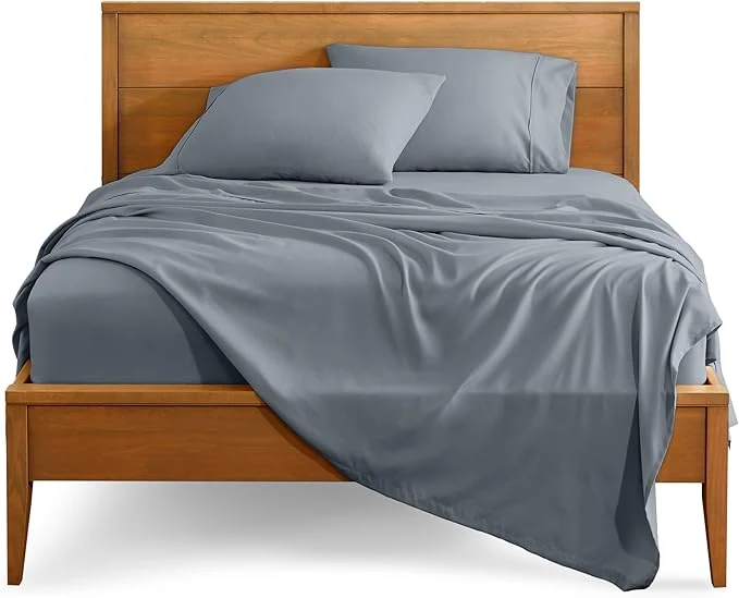 Fine Crafted Bare Home Full Sheet Set – 1800 Ultra-Soft Microfiber Full Bed Sheets – Double Brushed – Deep Pockets – Easy Fit – 4 Piece Set – Bedding Sheets amp Pillowcases Full Steel Blue Sustainable