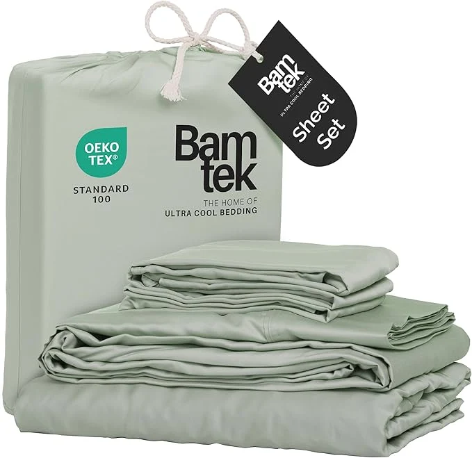 Consistent Viscose Bamboo Twin XL Sheets 3PC Set – Extra Long – Cooling Bedding for Hot Sleepers with Moisture Wicking Technology – Silky Soft 16 Inch Deep Pocket Sage – 38 quot x 80 quot Optimized