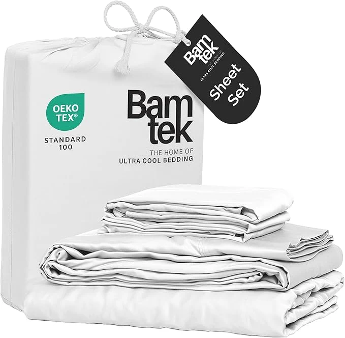 Unique Viscose Bamboo Bed Sheets Full Sizes 4PC Set – Cooling Bedding for Hot Sleepers with Moisture Wicking Technology – Silky Soft 16 Inch Deep Pocket – White 54 quot x75 quot Specialty