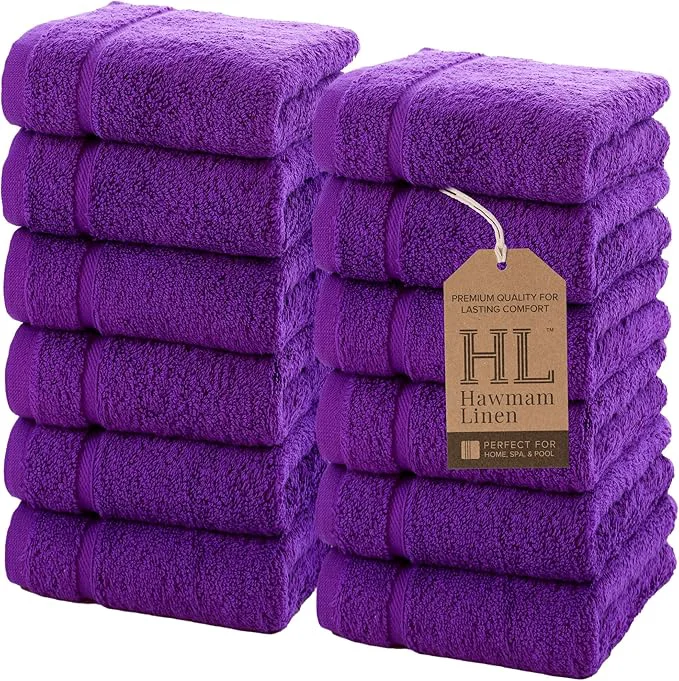 Prestigious Hawmam Linen Luxury Cotton Washcloths 13×13 Inch Expertly Made