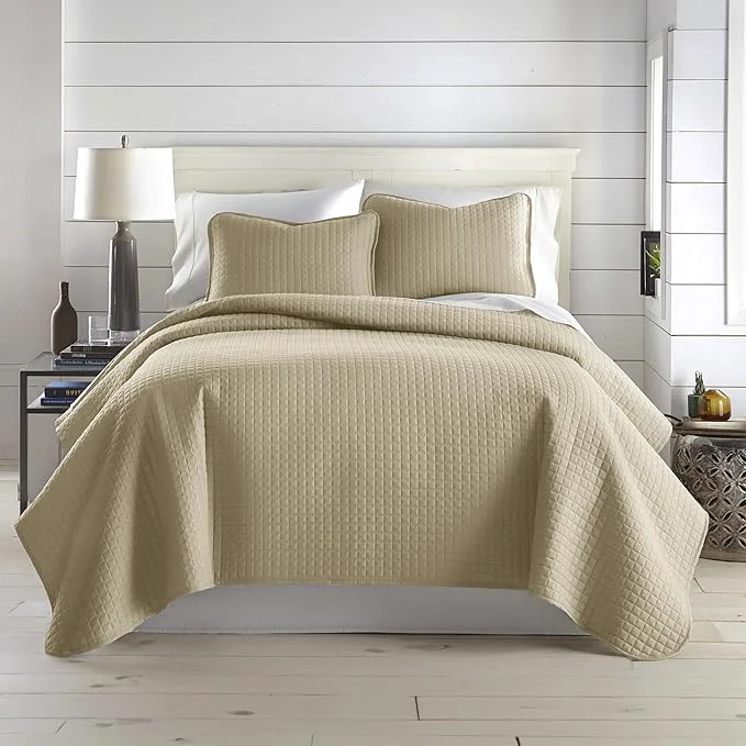 Genuine Southshore Fine Living Inc. Oversized King Quilt Bedding Set Taupe Quilt California King Size Bedspread with 2 Matching Pillow Shams Microfiber Soft amp Cozy Bedding Coverlet Taupe Fashionable