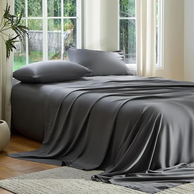 Advanced DOZ Sheet Set Viscose derived from Bamboo Organically Grown Buttery Soft Cooling Sheets High GSM Deep Pockets – 3 Piece – 1 Pillowcase 1 Fitted Sheet 1 Top Sheet Storm Twin Proven