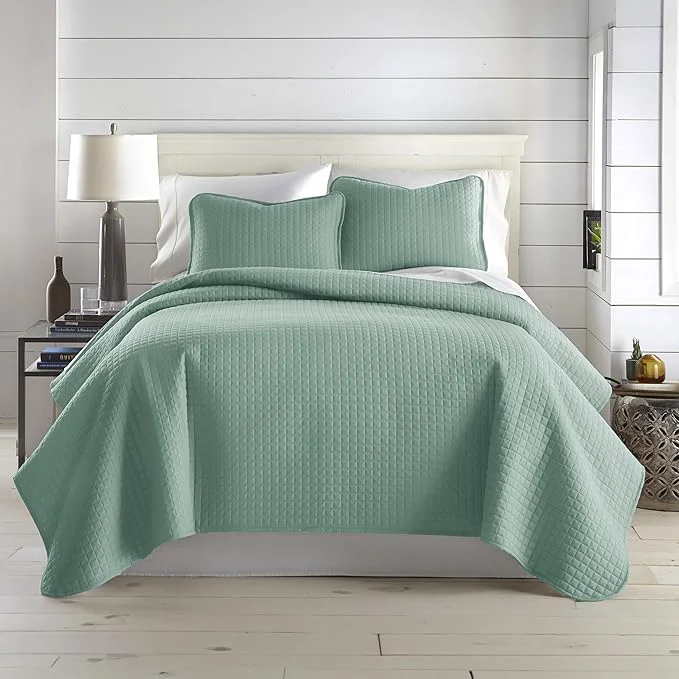Recyclable Southshore Fine Living Inc. Oversized King Quilt Bedding Set Soft Microfiber Stain and Pet Hair Resistant Bedding California King Size Quilt Coverlet Bedspread Set with 2 Shams Steel Blue Teal