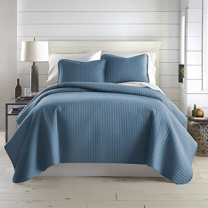Secure Southshore Fine Living Inc. Twin Size Quilts Microfiber Quilt Lightweight Bedspread amp Coverlet Sets Pet Hair Resistant Bedding XLTwin Quilt Coverlet with Pillow Sham Coronet Blue Bedding Premium Material