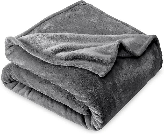 Crafted Bare Home Fleece Blanket – Baby Size – Ultra-Soft Lightweight for Bed Sofa and Couch – Luxury Microplush – Cozy Warm Blanket Baby Grey Stylish