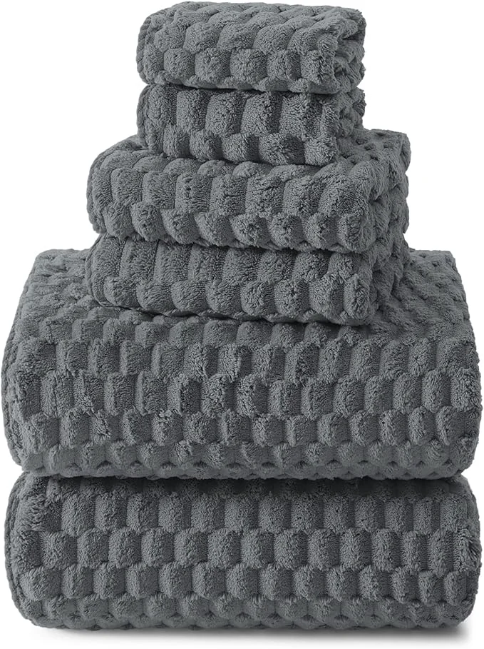 Long-Lasting REDKISS Gray Bath Towel Sets XL Pure