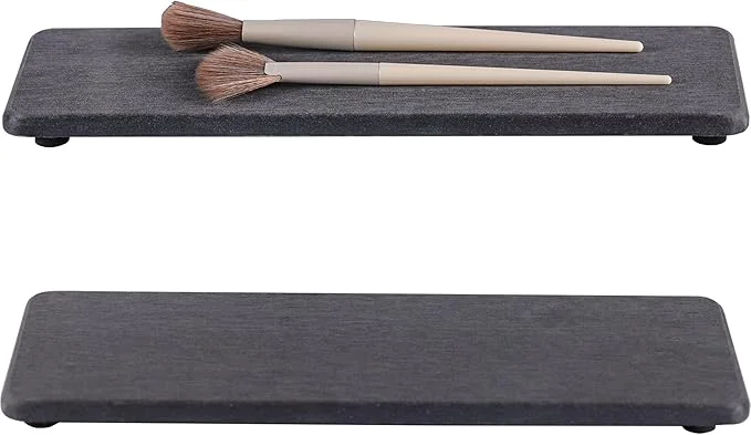 Luxury NiuYichee 2 Pcs Water Absorbing Stone Trays Kitchen Bathroom Sink Soap Dish Crafted