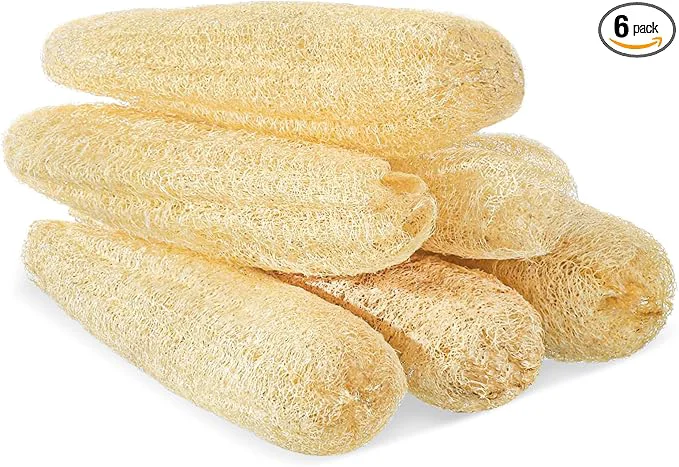 Verified 6 Pack Natural Loofah Sponge 15.7 Inch Green