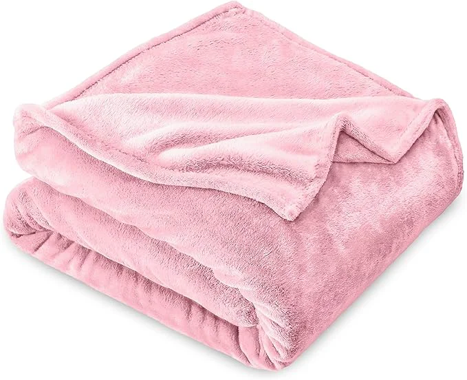 High-Performance Bare Home Fleece Blanket – Kid Size – Ultra-Soft Lightweight for Bed Sofa and Couch – Luxury Microplush – Cozy Warm Blanket Kid Light Pink Exclusive
