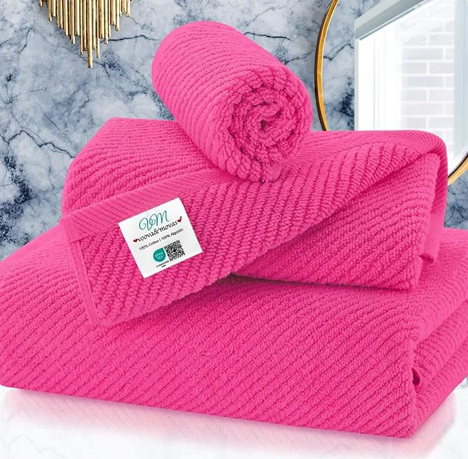 Dependable Hot Pink Towels for Bathroom High-Grade