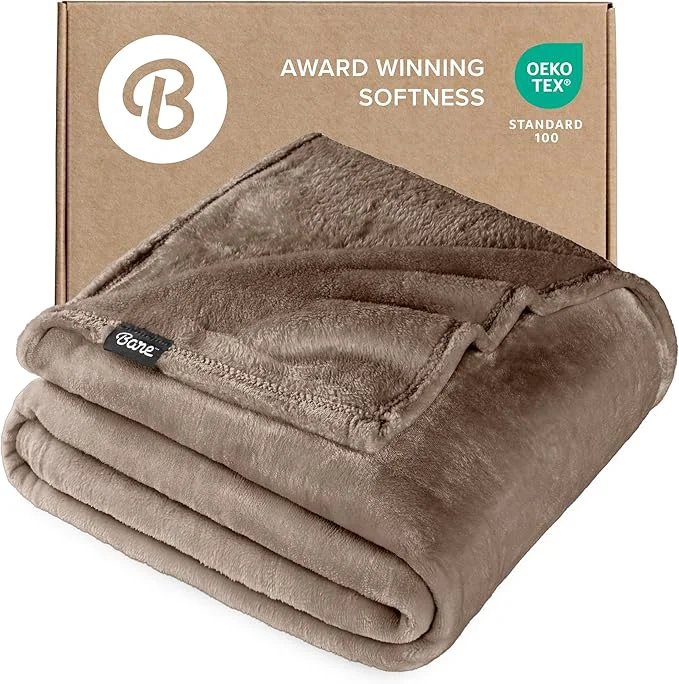 Bare Home Fleece Blanket – King Size – Ultra-Soft Lightweight for Bed Sofa and Couch – Luxury Microplush – Cozy Warm Blanket King Taupe Trusted