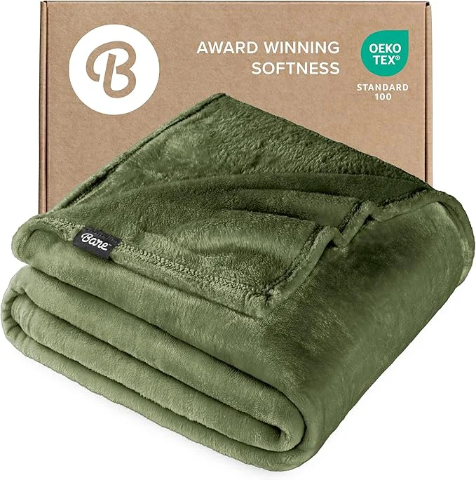 Bare Home Fleece Blanket – King Size – Ultra-Soft Lightweight for Bed Sofa and Couch – Luxury Microplush – Cozy Warm Blanket King Cypress