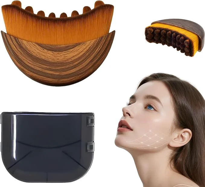 Classic Lymphatic Contour Face Brush Dry Lymphatic Contour Face Brush Soft Set Natural