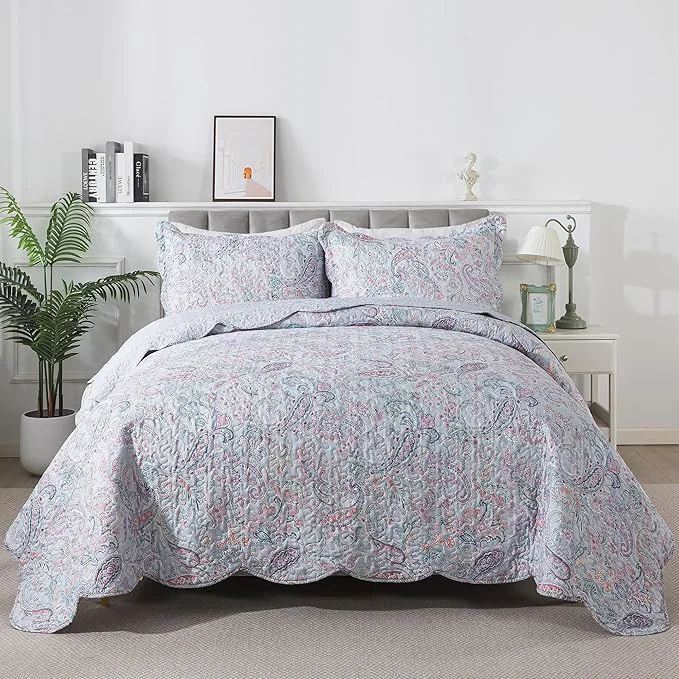 Next-Generation HoneiLife Quilt Sets Queen Size – Microfiber Bedspreads 3-Piece Queen Quilt Bedding Sets All Season Quilts Lightweight Coverlets for Queen Beds Efficient