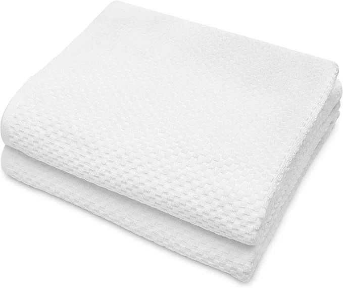 Smooth COTTON CRAFT- Euro Spa Set of 2 Luxury Waffle Weave Bath Sheets Oversized Pure Official