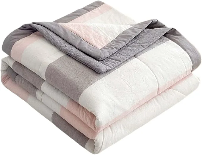 Comfortable Lightweight Summer Bedspread Quilt Coverlets Bedding Set Queen King Size Air Conditioning Comforter Blanket Skin-friendly Soft Breathable Geometric Pattern Bedding Coverlet For All Season Color 8 Environmentally Friendly
