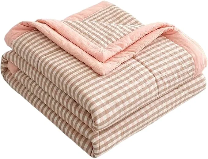 Versatile Lightweight Summer Bedspread Quilt Coverlets Bedding Set Queen King Size Air Conditioning Comforter Blanket Skin-friendly Soft Breathable Geometric Pattern Bedding Coverlet For All Season Color 6 Elite