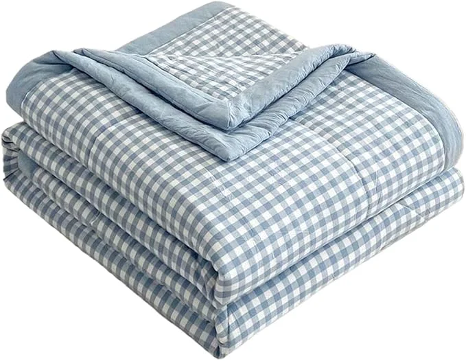 Powerful Lightweight Summer Bedspread Quilt Coverlets Bedding Set Queen King Size Air Conditioning Comforter Blanket Skin-friendly Soft Breathable Geometric Pattern Bedding Coverlet For All Season Color 2 Authentic
